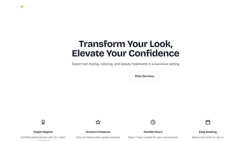 Screenshot of the Beauty Salon website template